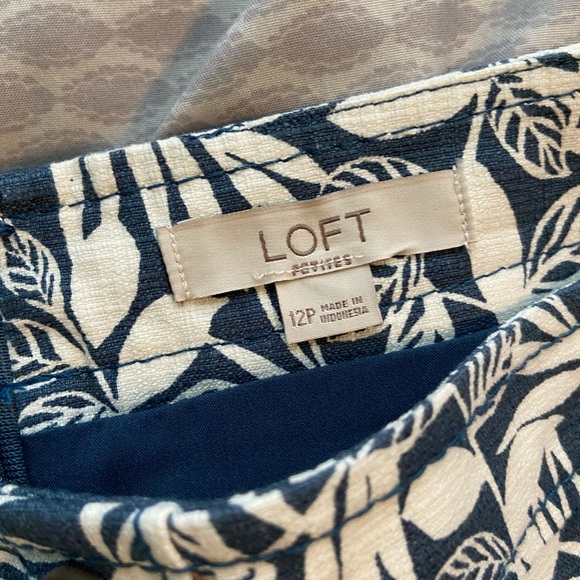 Loft Tropical Print Button Front Skirt - Picture 2 of 4